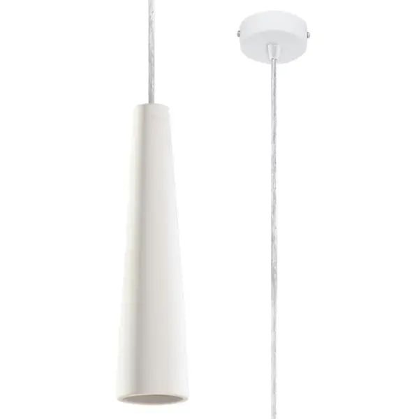 Lustra suspendata Electra din ceramica Alb 8x8x132 cm