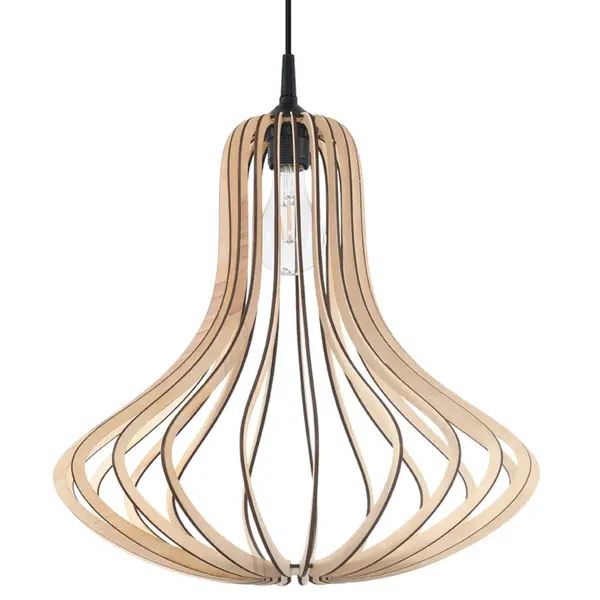 Lustra suspendata Elza din lemn, Natural 41x41x110 cm