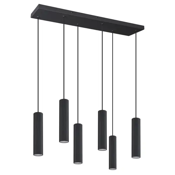 Lustra suspendata LED Ivar 5L Negru 3000K 80x20x200 cm