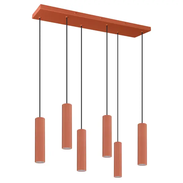 Lustra suspendata LED Ivar 6L Rosu 4000K 80x20x200 cm