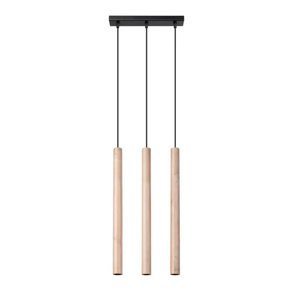 Lustra suspendata Pastelo din lemn, Natural 30x5x110 cm