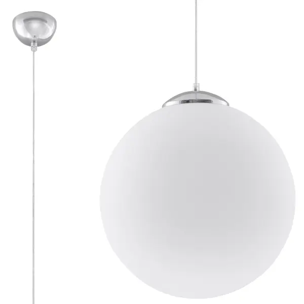 Lustra suspendata Ugo Argintiu 30x30x120 cm