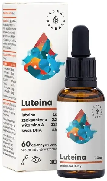 Luteină, zeaxantină, vitamina A și ulei de pește, picături, 30 ml, Aura Herbals