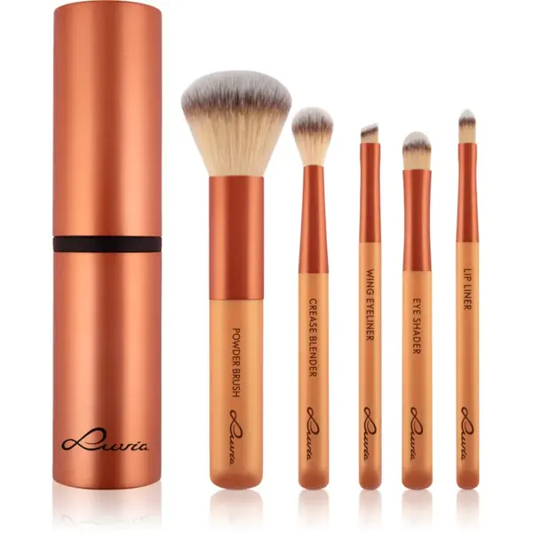 Luvia Cosmetics Travel Set set de pensule cu husă pentru călătorii Sunset Crush 7 buc