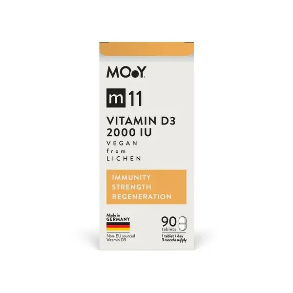 m11 Vegan Vitamin D3 2000 IU from lichen, 90 tablete, 45 g, natural, Molecules of Youth