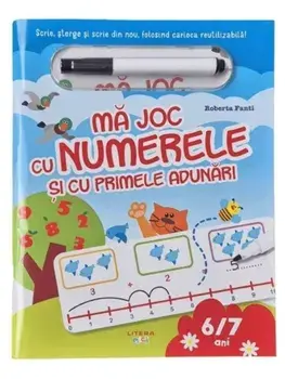 Ma joc cu numerele si cu primele adunari. Scrie, sterge si scrie din nou, folosind carioca reutilizabila!/***