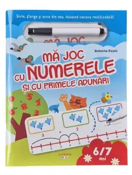 Ma joc cu numerele si cu primele adunari. Scrie, sterge si scrie din nou, folosind carioca reutilizabila!/***
