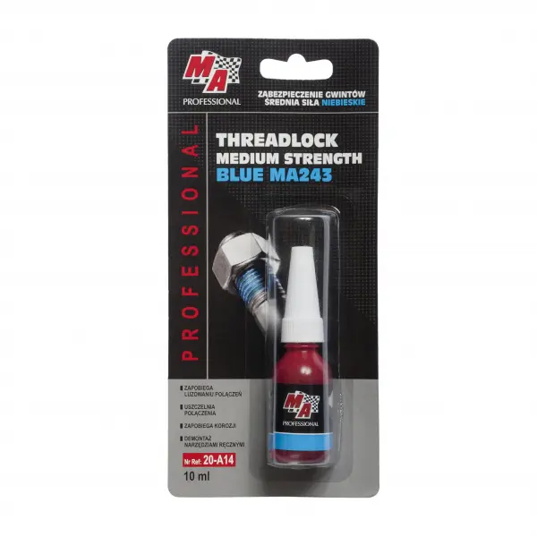 MA243 - Blocare filete rezistenta medie albastru - blister 10 ml