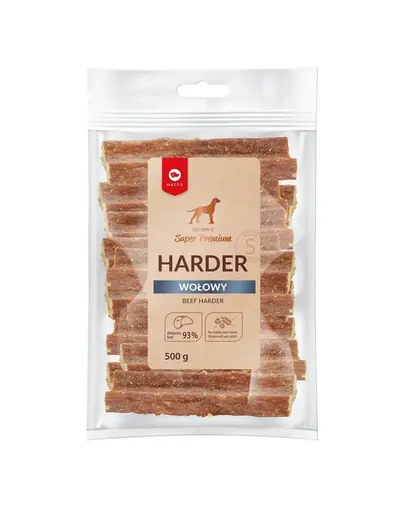 MACED Super Premium Harder Fasii cu carne de vita pentru caini 500g