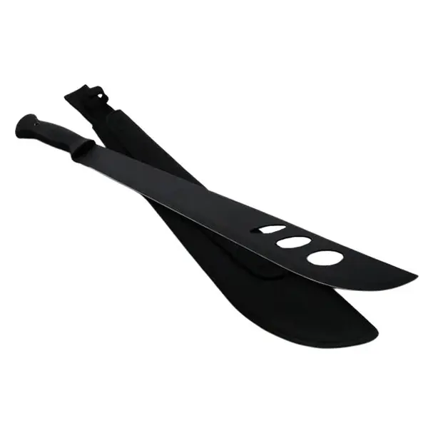 Maceta de vanatoare DEPOX , Survival Instinct, 58 cm, otel inoxidabil, negru, teaca inclusa