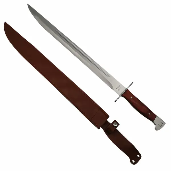 Maceta vanatoare DEPOX , model AK-47, otel inoxidabil, 61 cm, argintiu