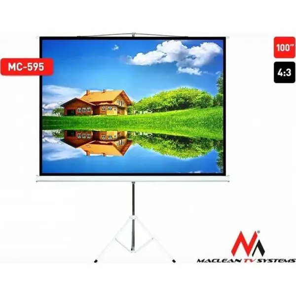 MACLEAN Maclean Mc-595 Standard Portable Tripod Projection Screen-100’’ 4:3 200x150 Cm