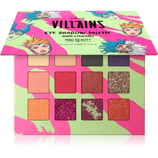 Mad Beauty Disney Villains paletă cu farduri de ochi 12x2 g