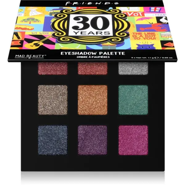 Mad Beauty Friends 30 Years paletă cu farduri de ochi 9x1.1 g