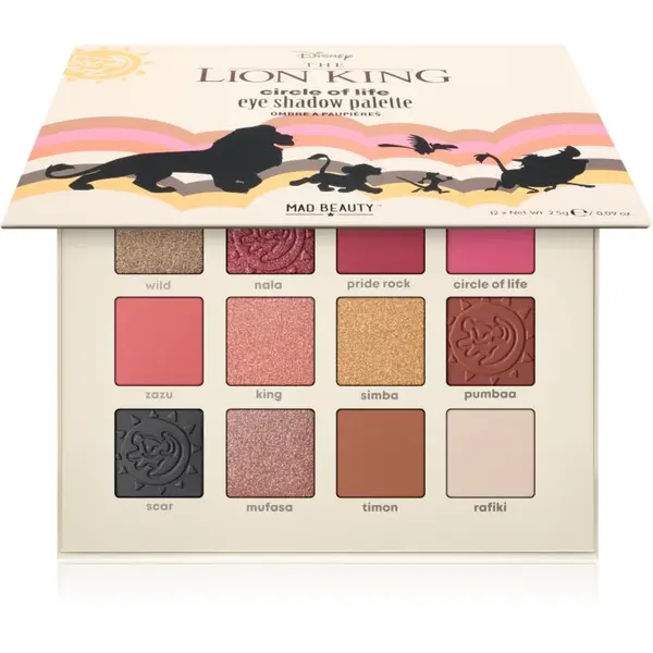 Mad Beauty Lion King Circle of Life paletă cu farduri de ochi 12x2.5 g