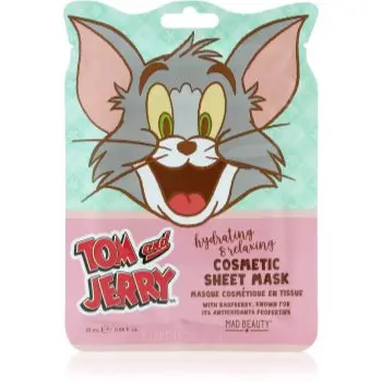 Mad Beauty Tom & Jerry Sheet Mask - Tom mască textilă hidratantă cu acid hialuronic