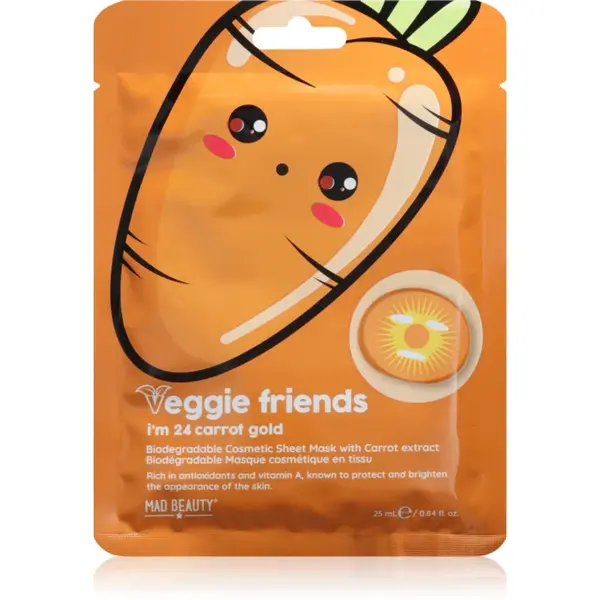 Mad Beauty Veggie Friends Carrot masca pentru celule cu efect iluminator 25 ml