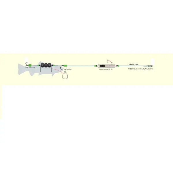 MADCAT Adjusta Profi River Rig Deadbait 1.00mm Nr.1/0-6/0 180cm 20g