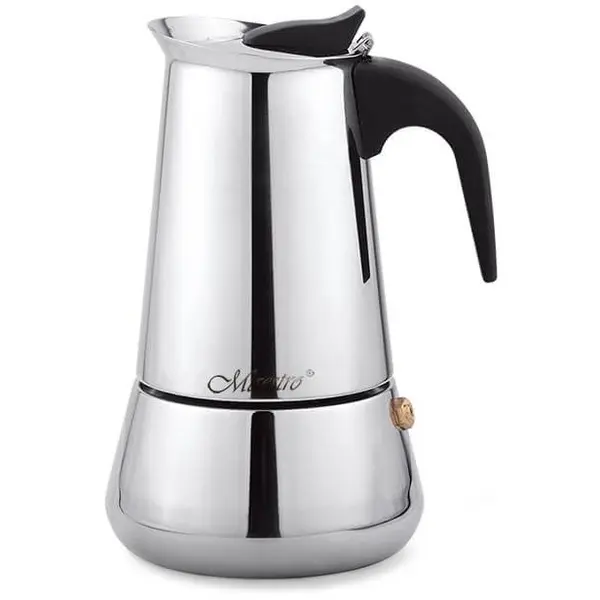 Maestro Aparat de cafea pentru 4 cesti, Maestro, Inox, 200ml, Argintiu/Negru