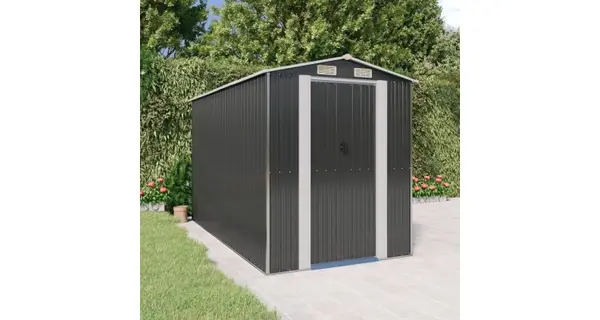Magazie de gradina, antracit, 192x357x223 cm, otel galvanizat