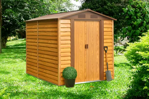 Magazie de gradina depozitare XL HW608 - 195 x 236 x 209 cm maro - Default Title