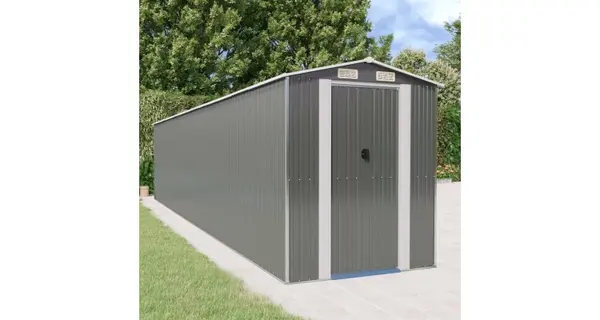Magazie de gradina, gri deschis, 192x938x223 cm, otel galvanizat