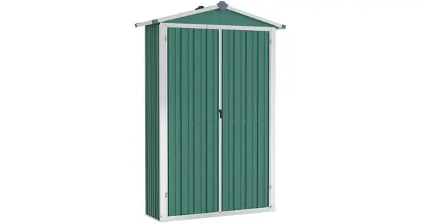 Magazie de gradina, verde,107,5x46x183 cm, otel zincat