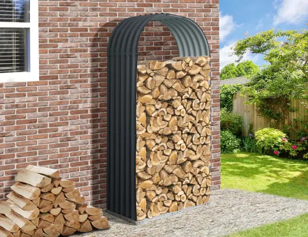 Magazie depozitare lemne WST1 - 0,8m³ - 103 x 40 x 200 cm antracit - Default Title