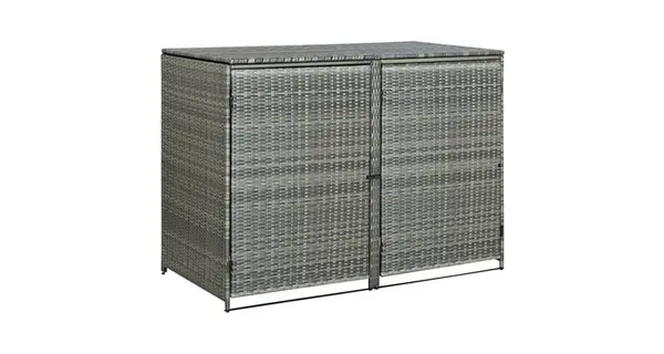 Magazie dubla pentru pubele, antracit, 148x77x111 cm, poliratan
