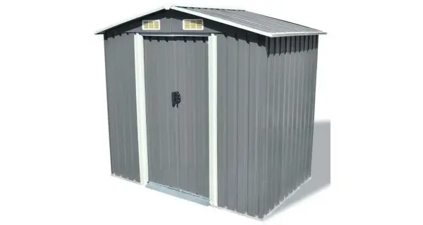 Magazie metalica de gradina, 204 x 132 x 186 cm, gri