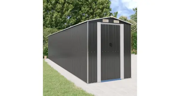 Magazie metalica de gradina, antracit, 192x855x223 cm, otel galvanizat