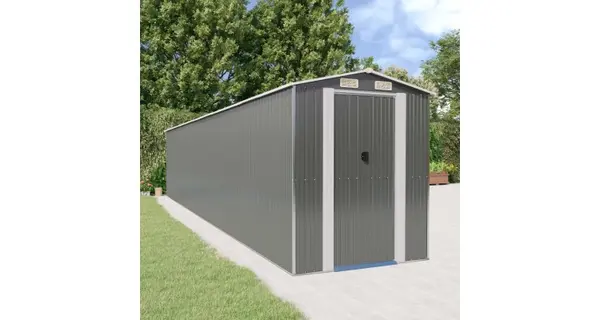 Magazie metalica de gradina, gri deschis, 192x1021x223 cm otel galvanizat