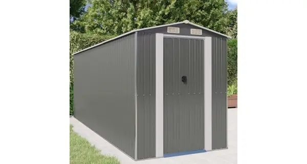 Magazie metalica de gradina kivi, gri deschis, 192x523x223 cm, otel galvanizat