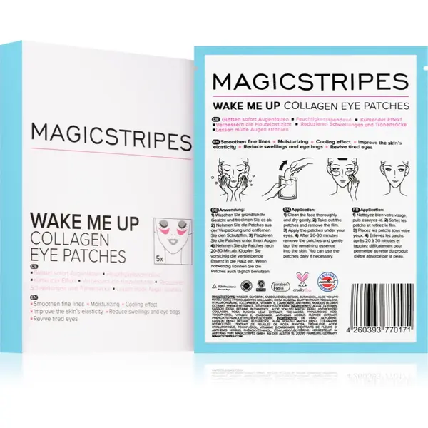 MAGICSTRIPES Wake Me Up Collagen Eye Patches Masca de colagen pentru ochi semne de oboseala 5 buc