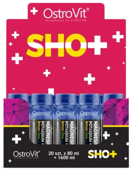 Magnesium Shot with Potassium + B6, lămâie și lime cu struguri, 20 х 80 ml, OstroVit