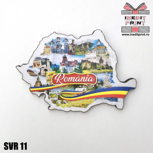 Magnet de frigider atractii Romania SVR11- 9,5x6,5 cm