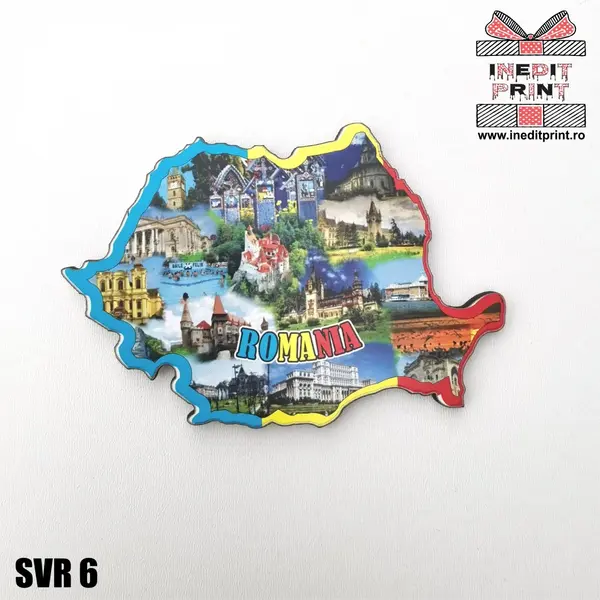 Magnet de frigider Harta Romania SVR6- 9,5x6,5 cm