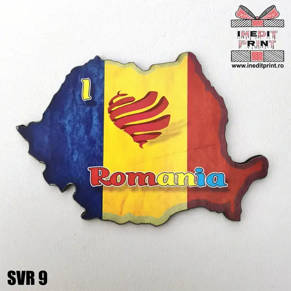 Magnet de frigider Tricolor Romania SVR9- 9,5x6,5 cm