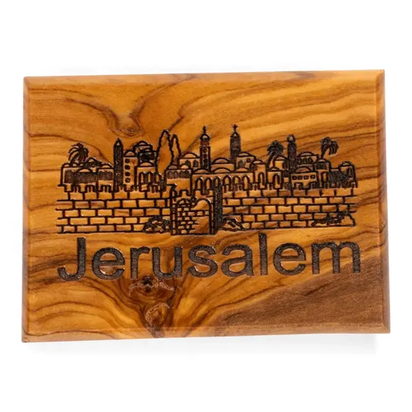 Magnet din lemn de măslin „Jerusalem” - Default Title