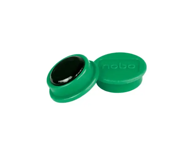 Magneti pentru table NOBO, diametru 24 mm, sustin 4 coli, 10 buc/set, verde Magneti pentru table NOBO, diametru 24 mm, sustin 4 coli, 10 buc/set, verde