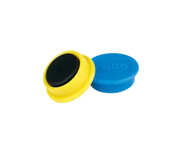 Magneti pentru table NOBO, diametru 24 mm, sustin 4 coli, 10 buc/set, diverse culori Magneti pentru table NOBO, diametru 24 mm, sustin 4 coli, 10 buc/set, diverse culori