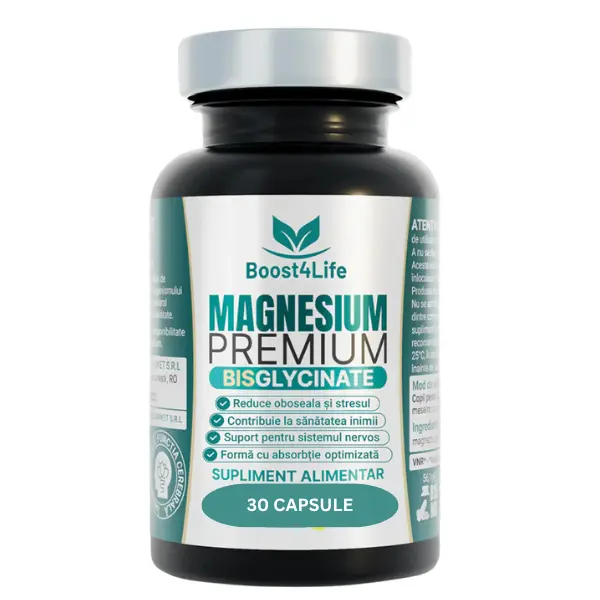 Magneziu Bisglicinat Premium, Boost4Life | 30 capsule