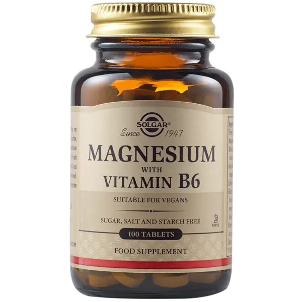 Magneziu cu Vitamina B6, 100 tablete, Solgar