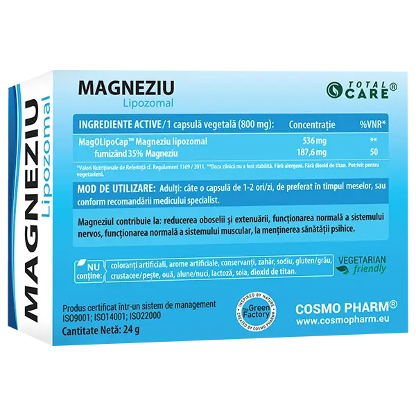 Magneziu Lipozomal, 30 capsule, Cosmo Pharm