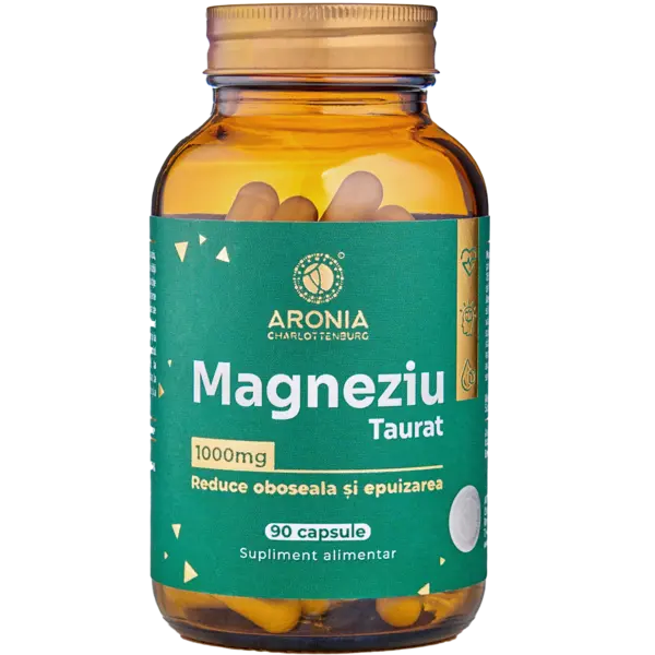 Magneziu Taurat la 1000 mg — 90 capsule pentru epuizare fizică și mentală, inimă și echilibru interior
