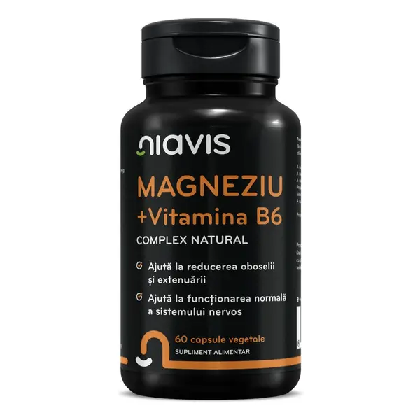 Magneziu + Vitamina B6 60cps, Niavis