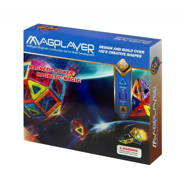 MAGPLAYER Joc de constructie magnetic - 45 piese