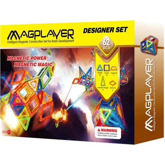 MAGPLAYER Joc de constructie magnetic - 62 piese