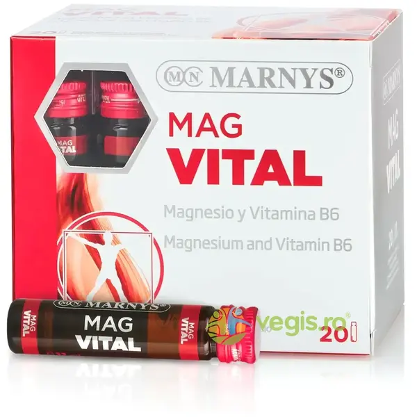 MagVital pentru Muschi, Oase si Sistem Nervos cu Magneziu 375mg si Vitamina B6 20 fiole