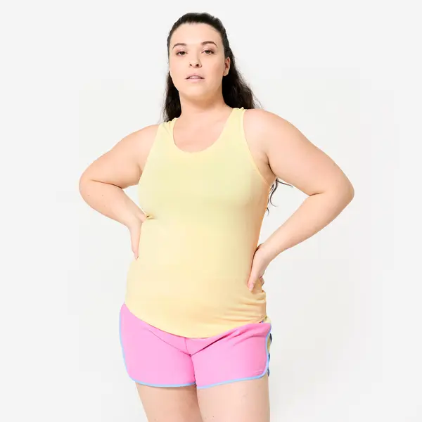 Maiou cu spate decupat Fitness cardio Galben Damă